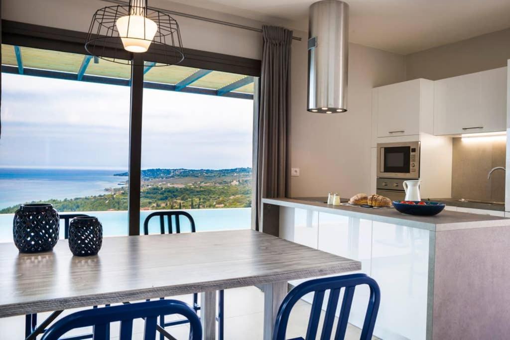 New Villa Blue With Private Pool At Trapezaki Livathos  Bagian luar foto